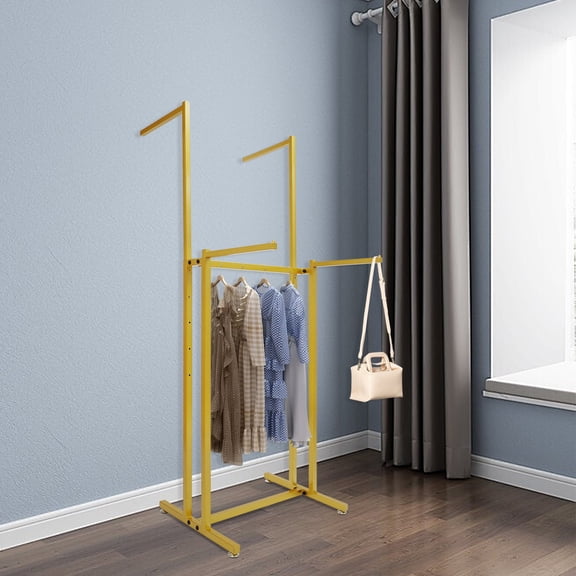 Golden 4-Head hanger，Clothes Rack, Garment Rack, Freestanding Clothes Rack
