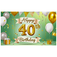 thumbnail image 1 of Golden 40th Birthday Backdrop Banner Party Decoration with Balloons Props for Birthday Celebrations Party Supplies Photography Background Decorations, 1 of 8
