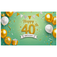 thumbnail image 1 of Golden 40th Birthday Backdrop Banner Party Decoration with Balloons Props for Birthday Celebrations Party Supplies Photography Background Decorations, 1 of 6