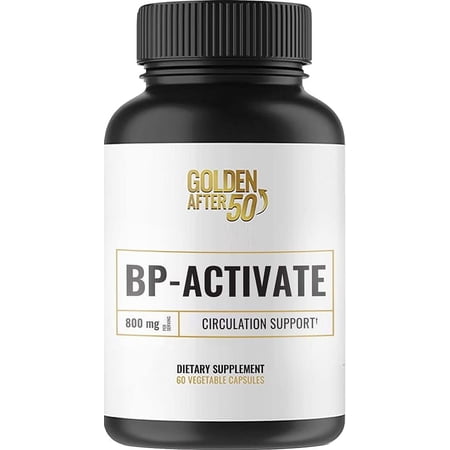 Golden After 50 BP-Activate - Nitric Oxide Supplement with Essential Amino Acids - Blood Circulation and Heart Health Support Supplement - 800mg L Arginine, AAKG, L Citrulline