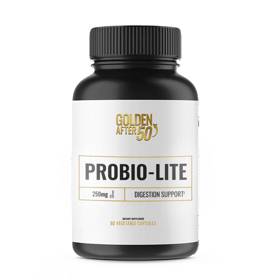 Golden After 50 Probio-Lite - for Gut Health and Digestion Support - Probiotics for Men and Women - Probiotics for Occasional Heartburn, Gas, Indigestion