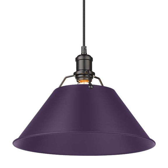 Golden Lighting 3306-L BLK-EP Orwell 14" Wide Outdoor Pendant - Matte Black / Exotic