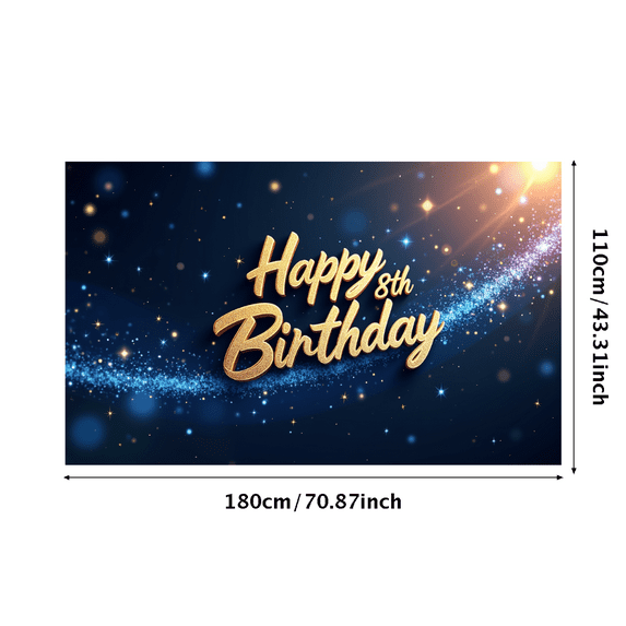 Golden 80th Birthday Celebration Backdrop Elegant 80th Birthday Banner Party Supplies Background Happy Birthday Decoration Celebration Photography Props