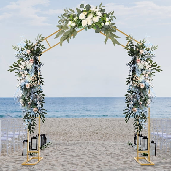 Golden A-Shape Wedding Arch for Wedding Romantic Proposal Garden Decoration Photography Background