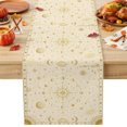 thumbnail image 1 of Golden Abstract Cotton Linen Rectangle Table Runners 13"x72", Mystical Moon Universe Planet Coffee Table Runner Dresser Scarves Luxury Table Runners for Wedding Party Banquet Dinner Decor, 1 of 8