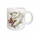 thumbnail image 1 of 3drose, Golden Accented Vines and Pretty Multi Colored Butterfly, 15oz Mug, 1 of 6
