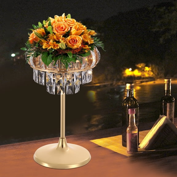 Golden Acrylic 30*45cm Ice Curtain Flower Frame Multi-Layer Crystal Wedding Ornaments Golden Ice Curtain Decoration Frame