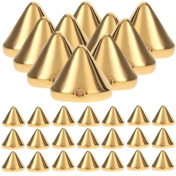 Golden Acrylic Bullet Cone Rivet Spacers 100pcs DIY Jewelry & Craft Beads for Bags, Shoes, , and Garment Decoration Punk Style Embellishments