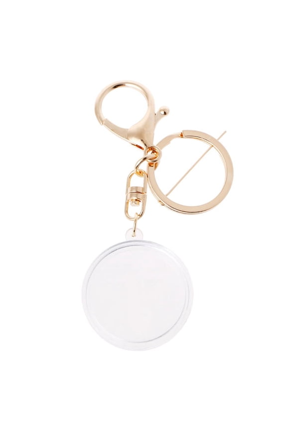 Golden Adjustable Acrylic Coin Keychain with Inner Cushion