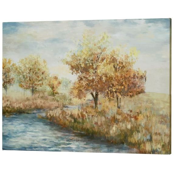 Golden Afternoon Landscape Giclee Canvas Wall Art Multi Warm 40"Wx30"