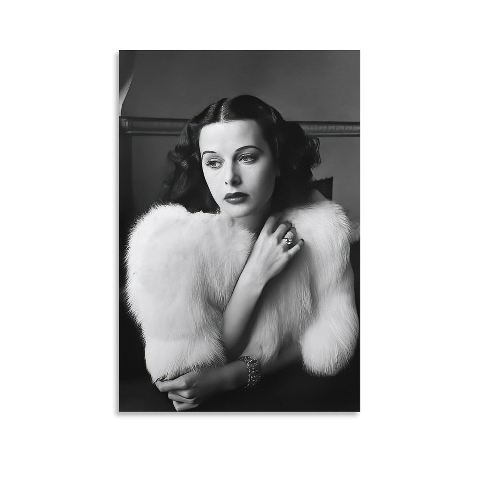Golden Age Darlings Hedy Lamarr Black And White Retro Poster Posters ...
