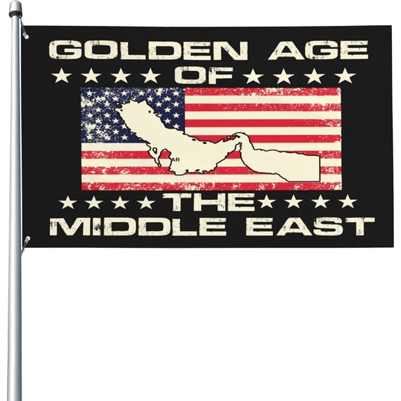 Golden Age Of The Middle East flag Yard Flags 3x5 Garden Banner Single Side