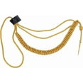 thumbnail image 1 of Golden Aiguillettes Cord Army Shoulder Aiguillette Wire Cord Traditional Multi Strand Shoulder Badge Cord with 1 Cone Charm for DIY Unifor DIY m Cosplay Costume DIY Clothes Decoration, 1 of 9