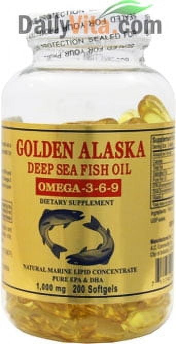 Golden Alaska Deep Sea Fish Oil Omega-3-6-9 Softgels, 1000 Mg, 200 Ct