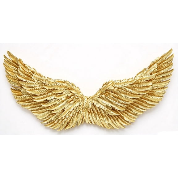 Golden Angel Feather Wings Costume Accessory for Halloween Christmas Cosplay Party, Photo Booth Props, Dress Up