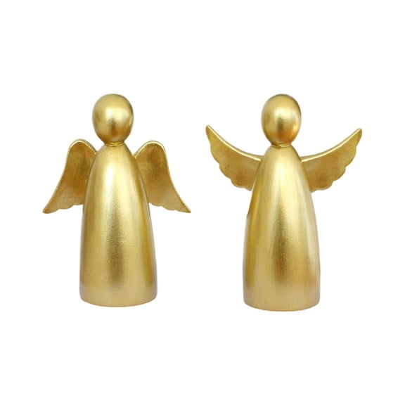 Golden Angel Figurine Set Elegant Home & Office Christmas Decorations Symbolic Blessing Ornament for Bookshelf, Table, or Holiday Gift