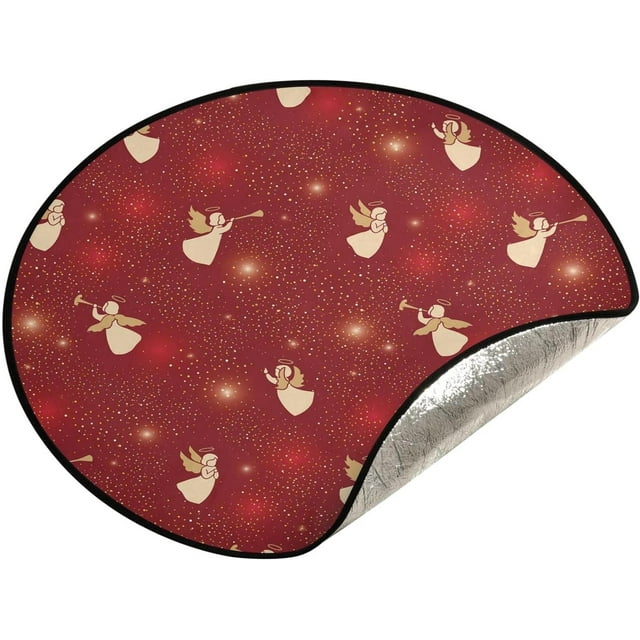 Golden Angels Cute Christmas Tree Mats Waterproof Tree Skirt, 28.3