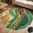thumbnail image 1 of Golden Animal Print Abstract Round Carpet Living Room Bedroom Home Decoration Coffee Table Mat Lounge Rug Chair Mats, 1 of 5