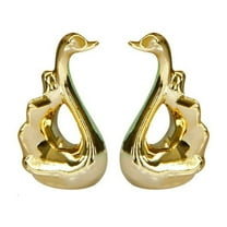 Golden Animal Statues Home Decor - Modern Small Gold Decorative Ornaments for Desk, Shelf Display, Elegant Collectible Figurines for Office, Bedroom & Living Room