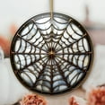 thumbnail image 1 of Golden Arachnid Haunt Intricate Spider Web Stained Glass Style Ceramic Ornament, Halloween Themed Christmas Gift and Decor, 1 of 5