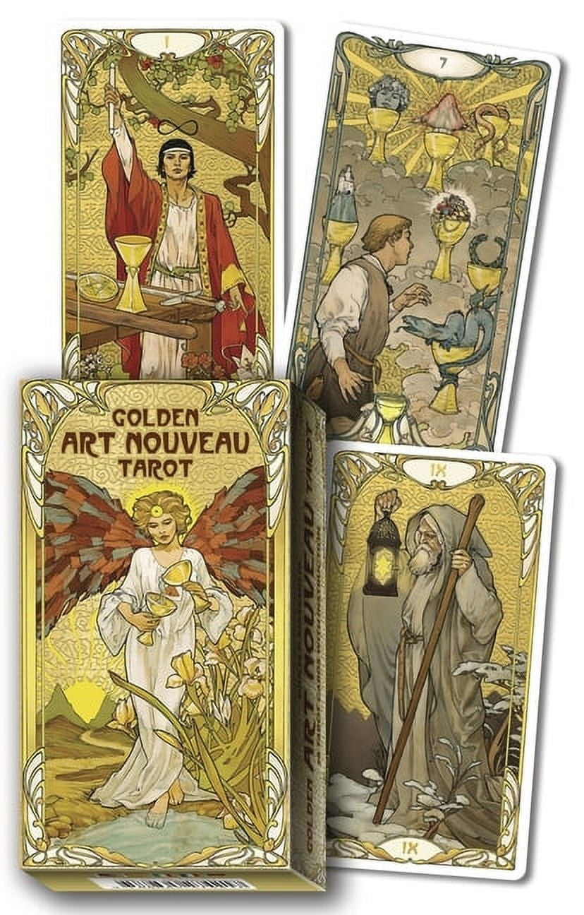 Golden Art Nouveau Tarot Deck with Gold-Foil Details
