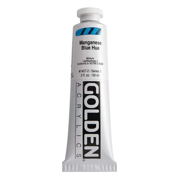Golden Artist Colors Heavy Body Historical Hue Acrylic 2 oz. Manganese Blue Hue