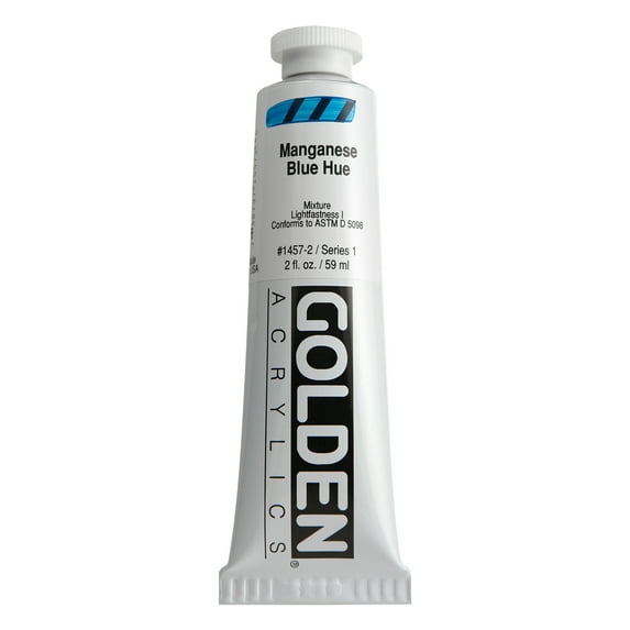 Golden Artist Colors Heavy Body Historical Hue Acrylic 2 oz. Manganese Blue Hue