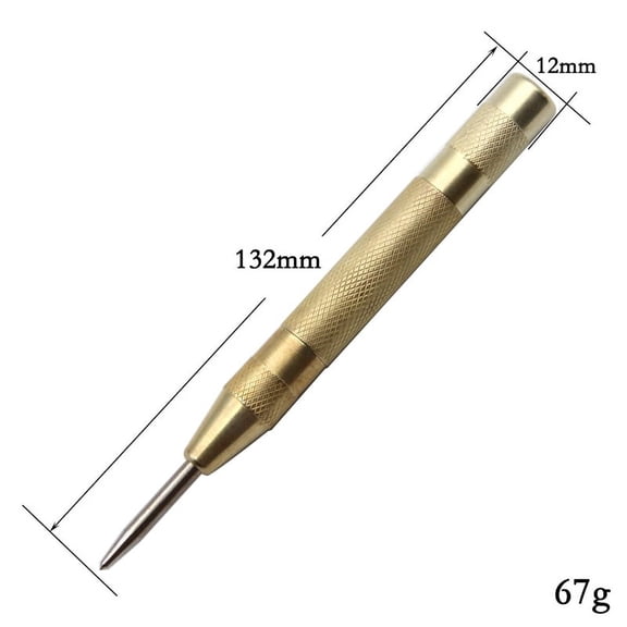 Golden Automatic Spring Type Center Punch Locator Glass Striker Window Breaker Punch Center Punch Hole Punch Tool