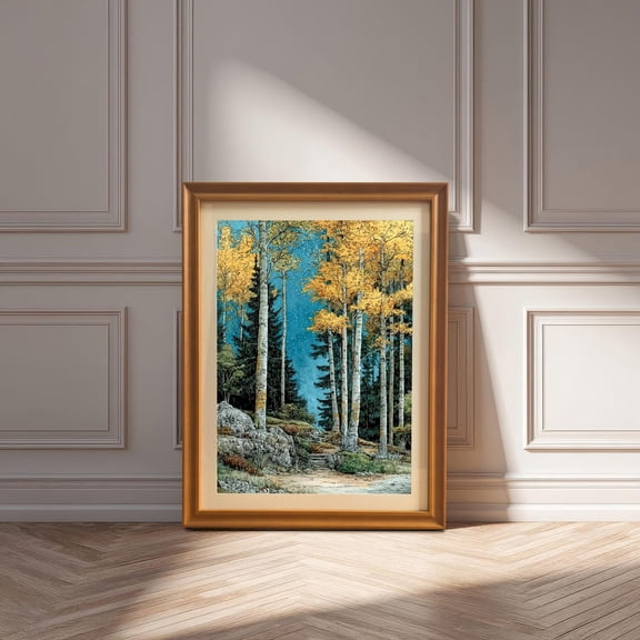 Golden Autumn Aspen Forest Wall Decor