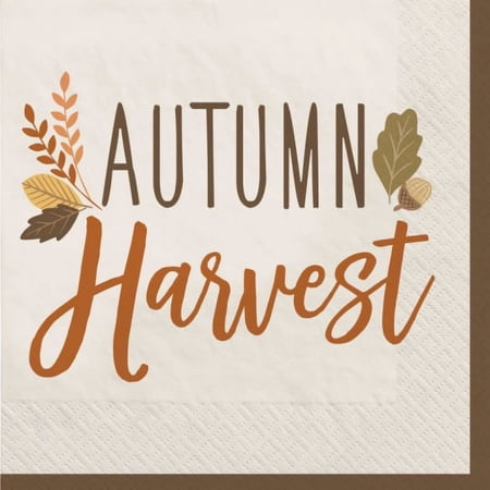 Golden Autumn Beverage Napkins 16 Per Pack