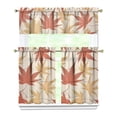 thumbnail image 1 of Golden Autumn Kitchen Curtains Set with Valance Fall Leaves Pattern Rustic Window Treatment, 1 of 6