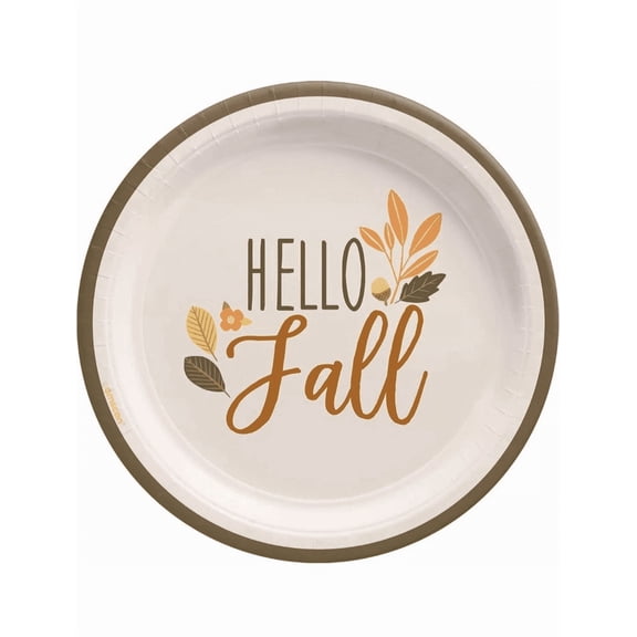 Golden Autumn Leaves Fall Thanksgiving Holiday Theme Party 7" Dessert Plates