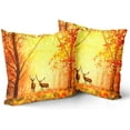 thumbnail image 1 of Golden Autumn Leaves Pillow Covers 20x20 Inch Set of 2, Wildlife Elk Deer Animal Throw Pillow Covers Square Cotton Fall Cushion Cover for Home Couch Sofa Patio Bedroom Livingroom, 1 of 6