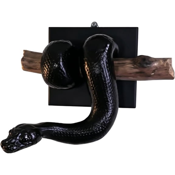 Golden Ball Python Wall Sculpture, 3D Resin Realistic Snake Decor For Bedroom Hallway Study, Lifelike Figurine (black)