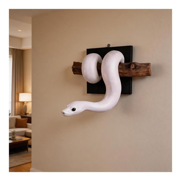 Golden Ball Python Wall Sculpture, Realistic Snake Wall Decor, 3D Snake Statue for Living Room Bedroom Home Decor