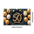 thumbnail image 1 of Golden Balloons Happy Birthday Banner Metallic Balloons Fifty Celebration Banner for Milestone Anniversary Party Indoor Event Decoration, 1 of 7