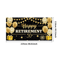 thumbnail image 1 of Golden Balloons Happy Retirement Banner Glitter Fireworks Black Background Celebration Decor for Retirement Party Indoor Event Decoration, 1 of 6