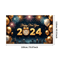 thumbnail image 1 of Golden Balloons New Year Banner Fireworks Display Decorative Design Celebration Backdrop for Party Event Home Decoration, 1 of 8
