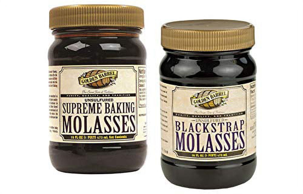 Golden Barrel Unsulfured Baking & Blackstrap Molasses Variety 2Pack