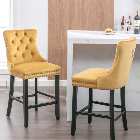 Golden Barstools, High - elasticity Foam / Cozy Seating for Home