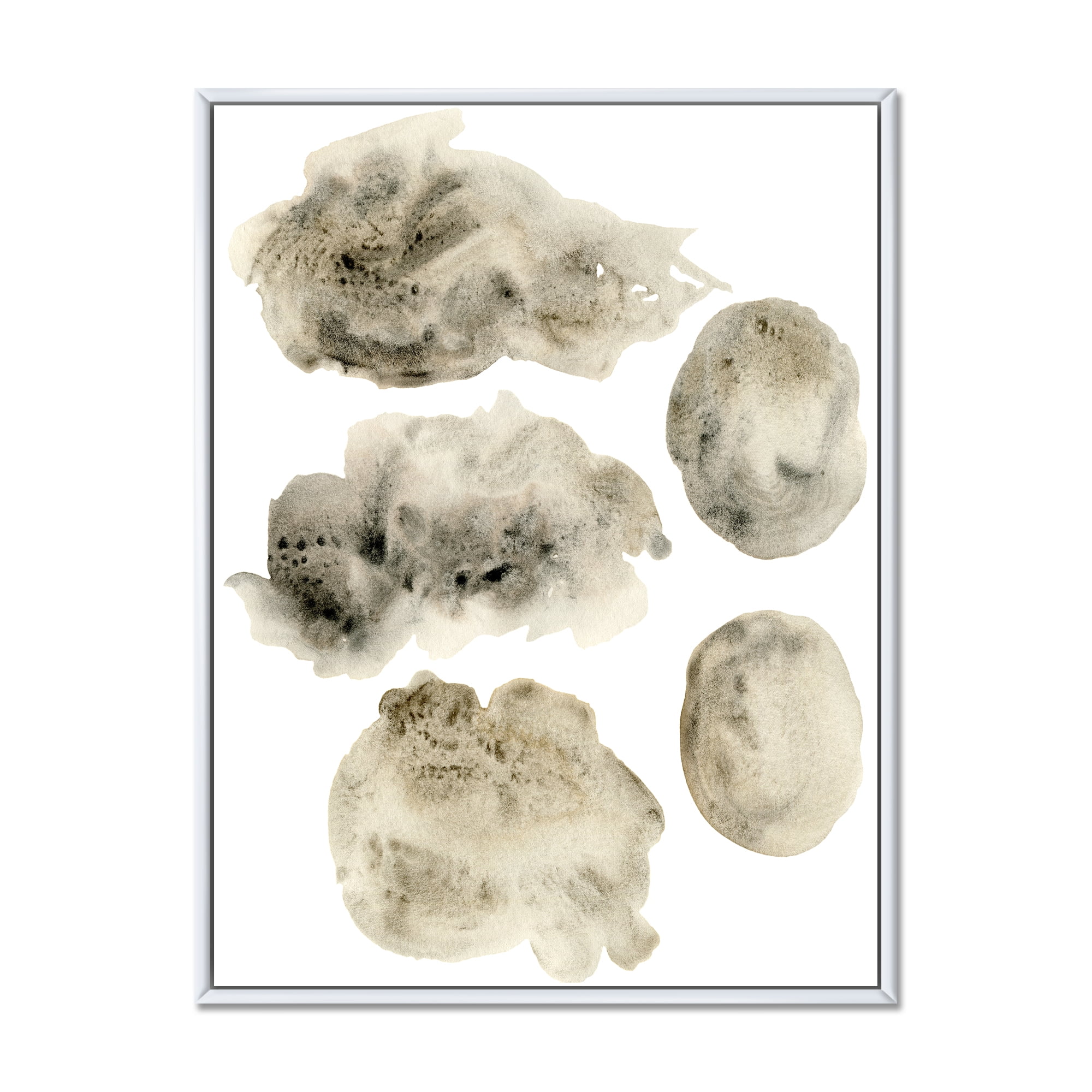 Golden Beige and Grey Clouds II 30 in x 40 in Framed Painting Canvas Art Print, by Designart