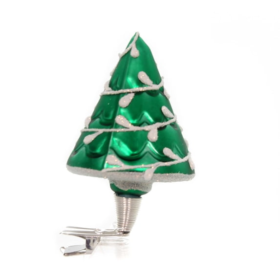 Golden Bell Collection Green Christmas Tree Glass Clip-On Nm724