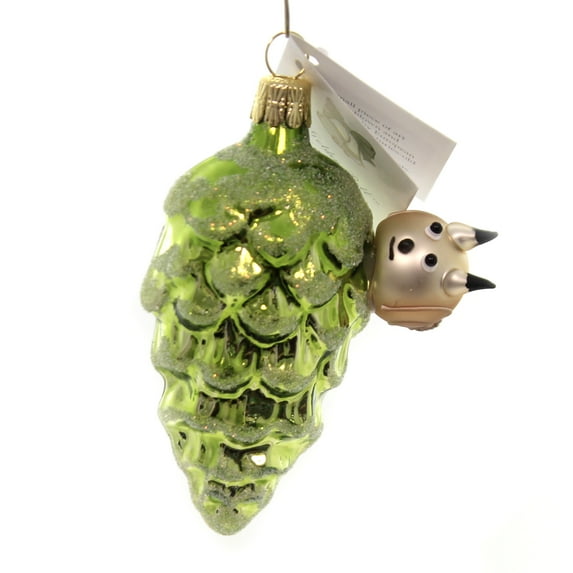 Golden Bell Collection 2.50In Snail On Green Pinecone, Glass, Ornament Czech Pc702