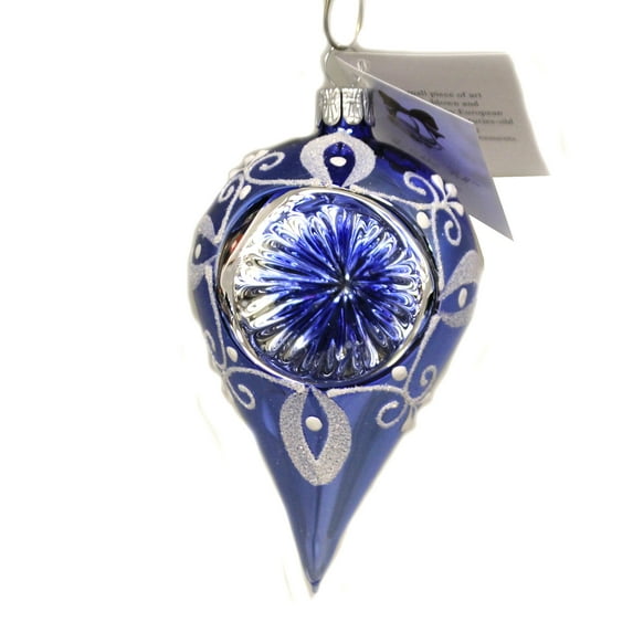 Golden Bell Collection Tear Drop Ornament W/ Reflector Christmas Bm2033 Blue
