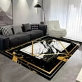 thumbnail image 1 of Golden Black Luxury Carpet for Living Room European Marble Bedroom Bedside Non Slip Rug Sofa Table Side Area Rugs Home Floor Mat, 1 of 5