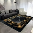 thumbnail image 1 of Golden Black Luxury Carpet for Living Room European Marble Bedroom Bedside Non Slip Rug Sofa Table Side Area Rugs Home Floor Mat, 1 of 5
