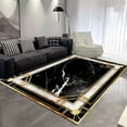 thumbnail image 1 of Golden Black Luxury Carpet for Living Room European Marble Bedroom Bedside Non Slip Rug Sofa Table Side Area Rugs Home Floor Mat, 1 of 5