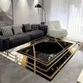 thumbnail image 1 of Golden Black Luxury Carpet for Living Room European Marble Bedroom Bedside Non Slip Rug Sofa Table Side Area Rugs Home Floor Mat, 1 of 5