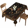 thumbnail image 1 of Golden Black Rectangle Tablecloth, Coastal Sun Moon Mysterious Abstract Waterproof & StainResistant Tablecloth, Washable Oil-proof Table Cover for Dining/Party/Wedding/Camping/Buffet 60x102 In, 1 of 9
