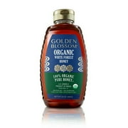 Golden Blossom 100% Pure Organic White Forest Wild Flower Honey, Unfiltered, 24 oz, Plastic Bottle